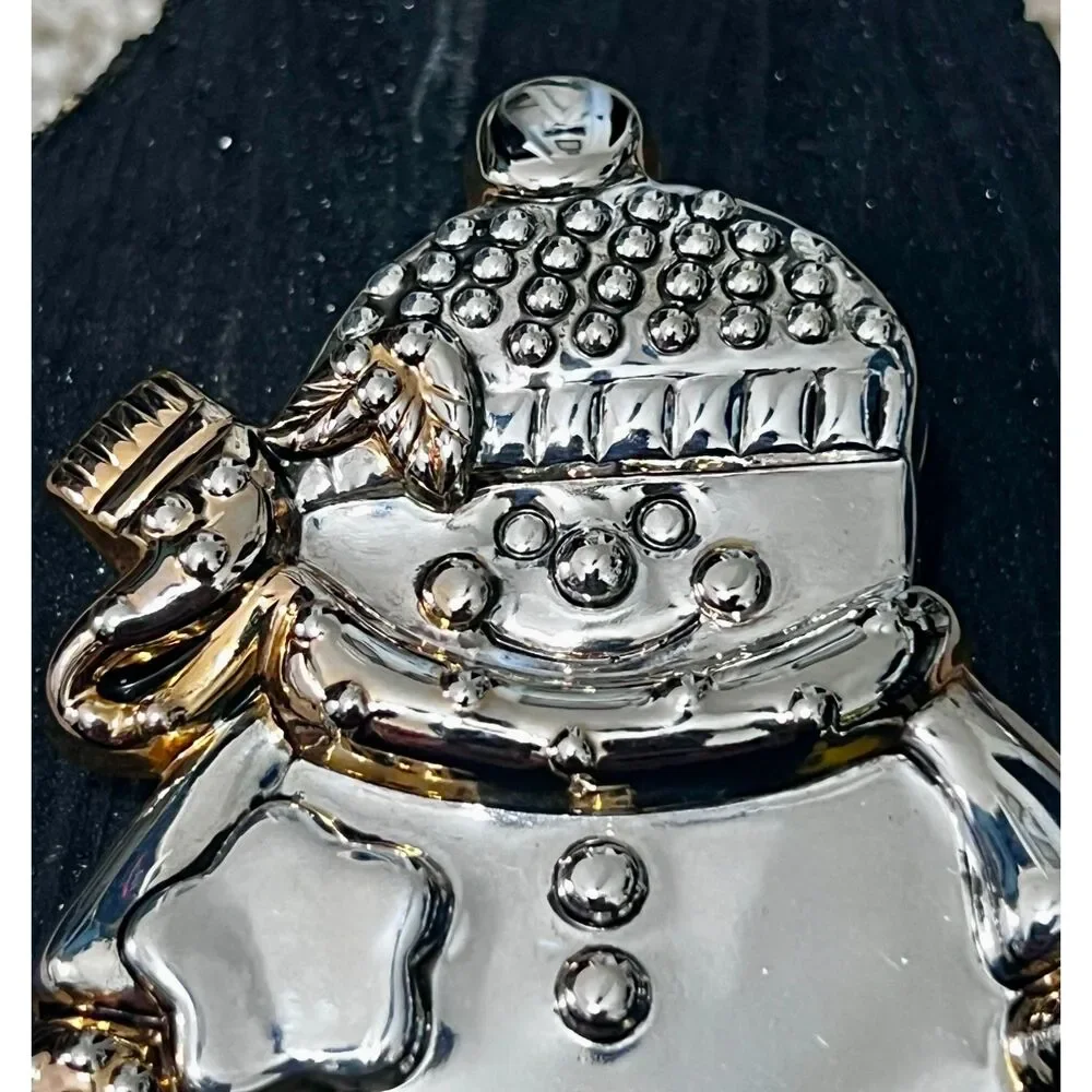 Vintage 1980s Silver-Plated Snowman Brooch, Pendant, Ornament – Signed “Best”